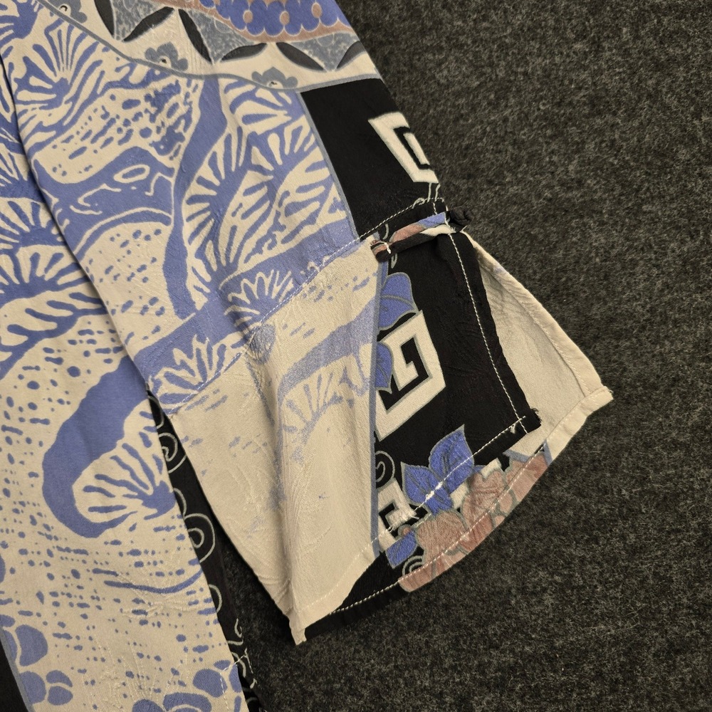 Citron Santa Monica Womens M Asian Inspired Print Button Up Blouse Shirt - Picture 14 of 15